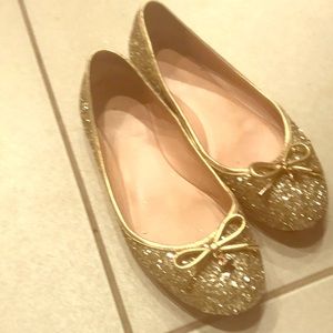 Gold glitter size 8 Kate spade flats